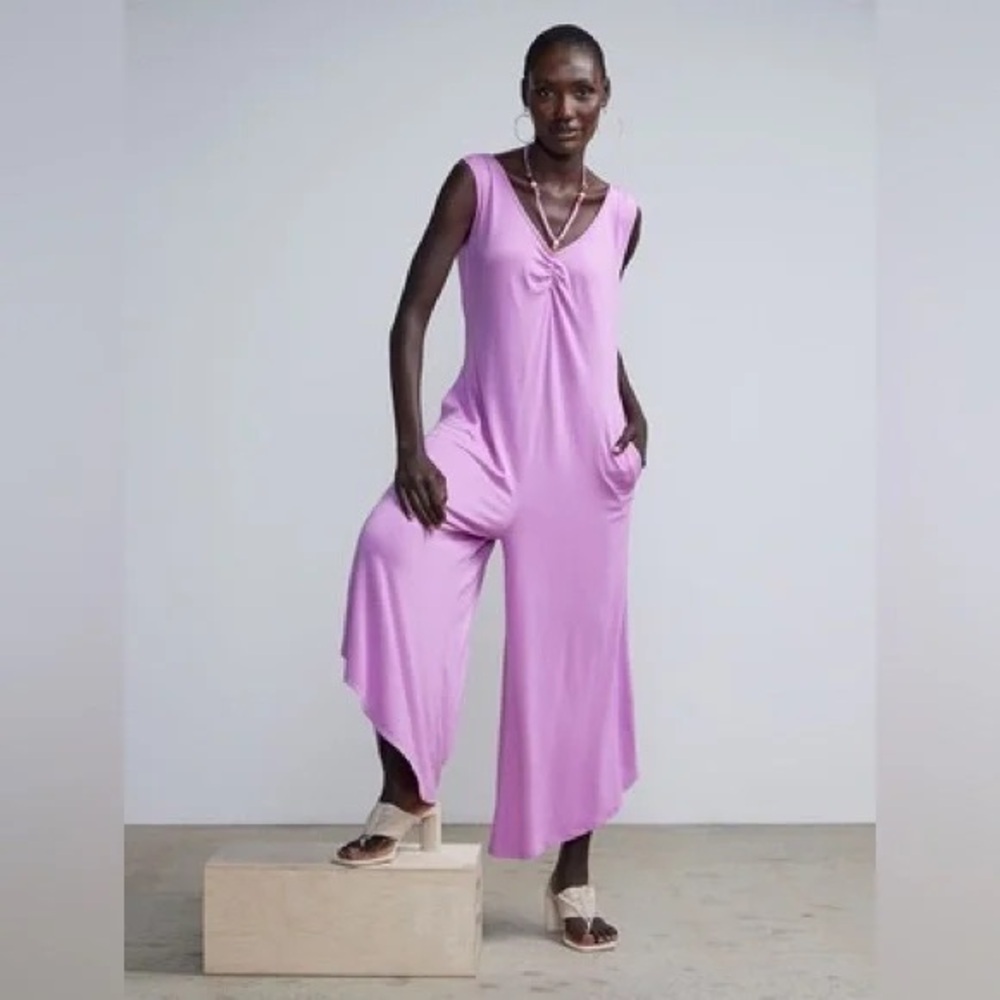 New York & Co. | Beaded Halter Neck Jumpsuit Violet Naples Various Sizes